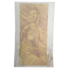 Jeune femme des années 1960 - Drawing de l'école française signé Martinez
