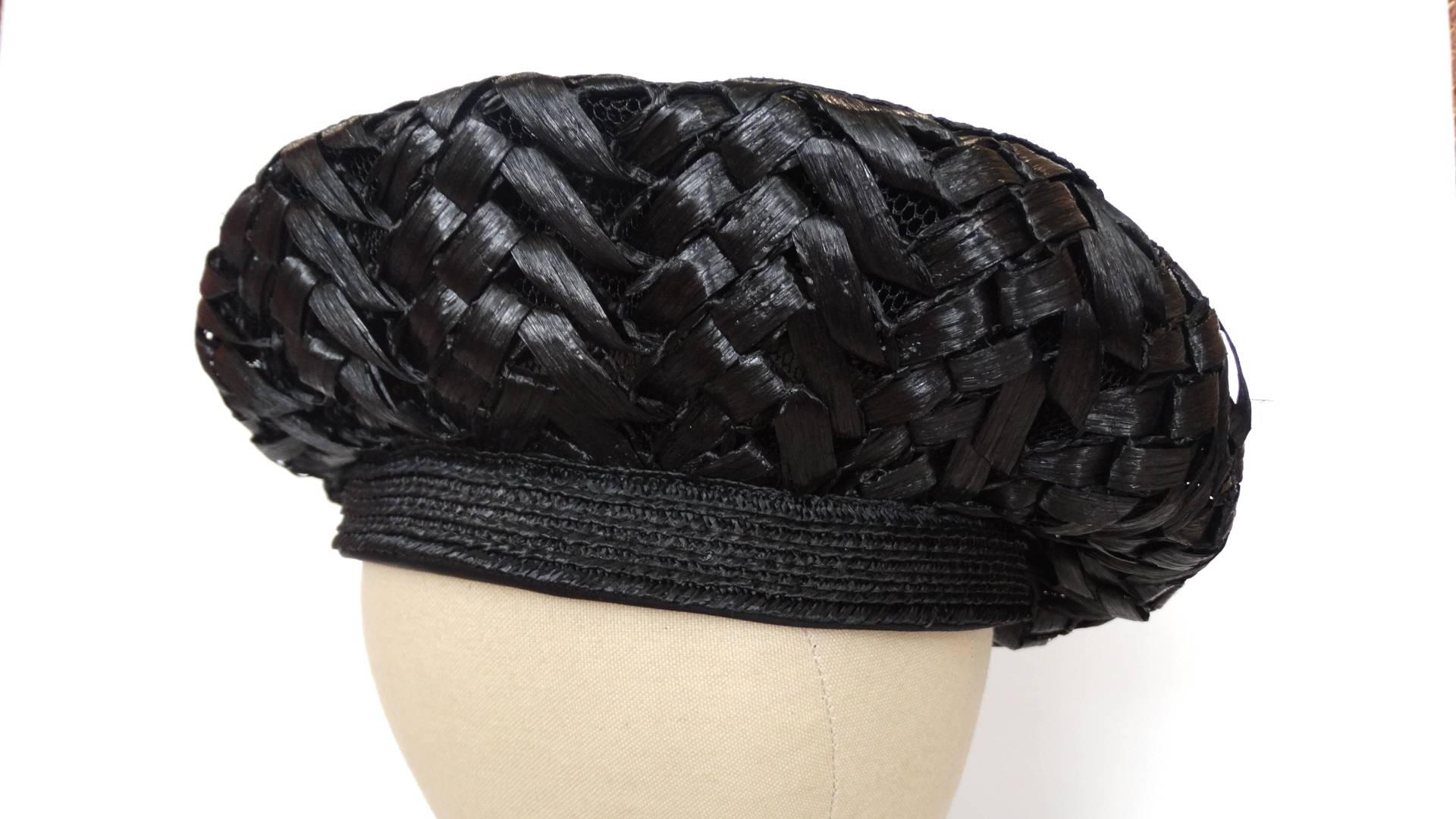 1960s Yves Saint Laurent for Christian Dior Raffia Beret 1