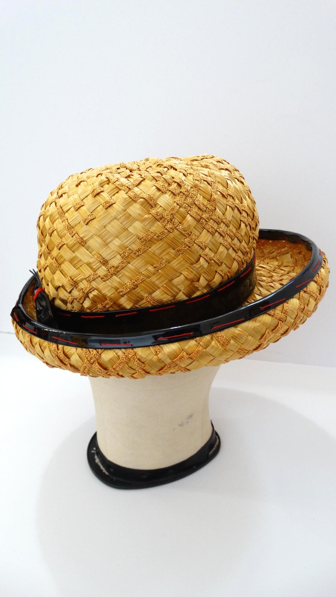 Yves Saint Laurent 1960s Mixed Straw Bowler Hat  5