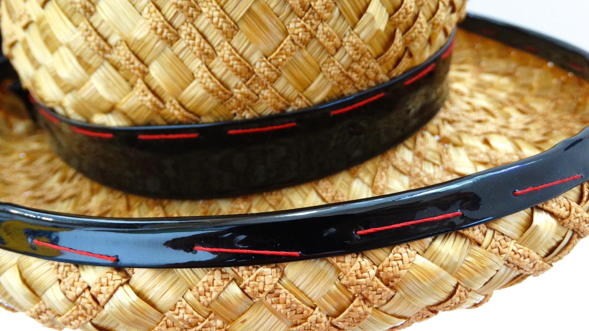 Yves Saint Laurent 1960s Mixed Straw Bowler Hat In Good Condition In Scottsdale, AZ