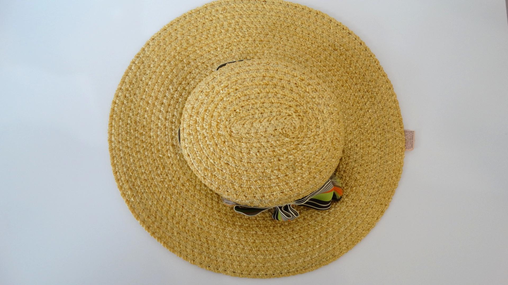 Women's or Men's  Yves Saint Laurent 1960s Wide Brim Straw Boater Hat For Sale