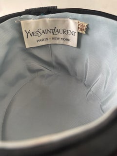 1960s Yves Saint Laurent YSL Black Silk Satin Beaded Vintage 60s Turban Hat