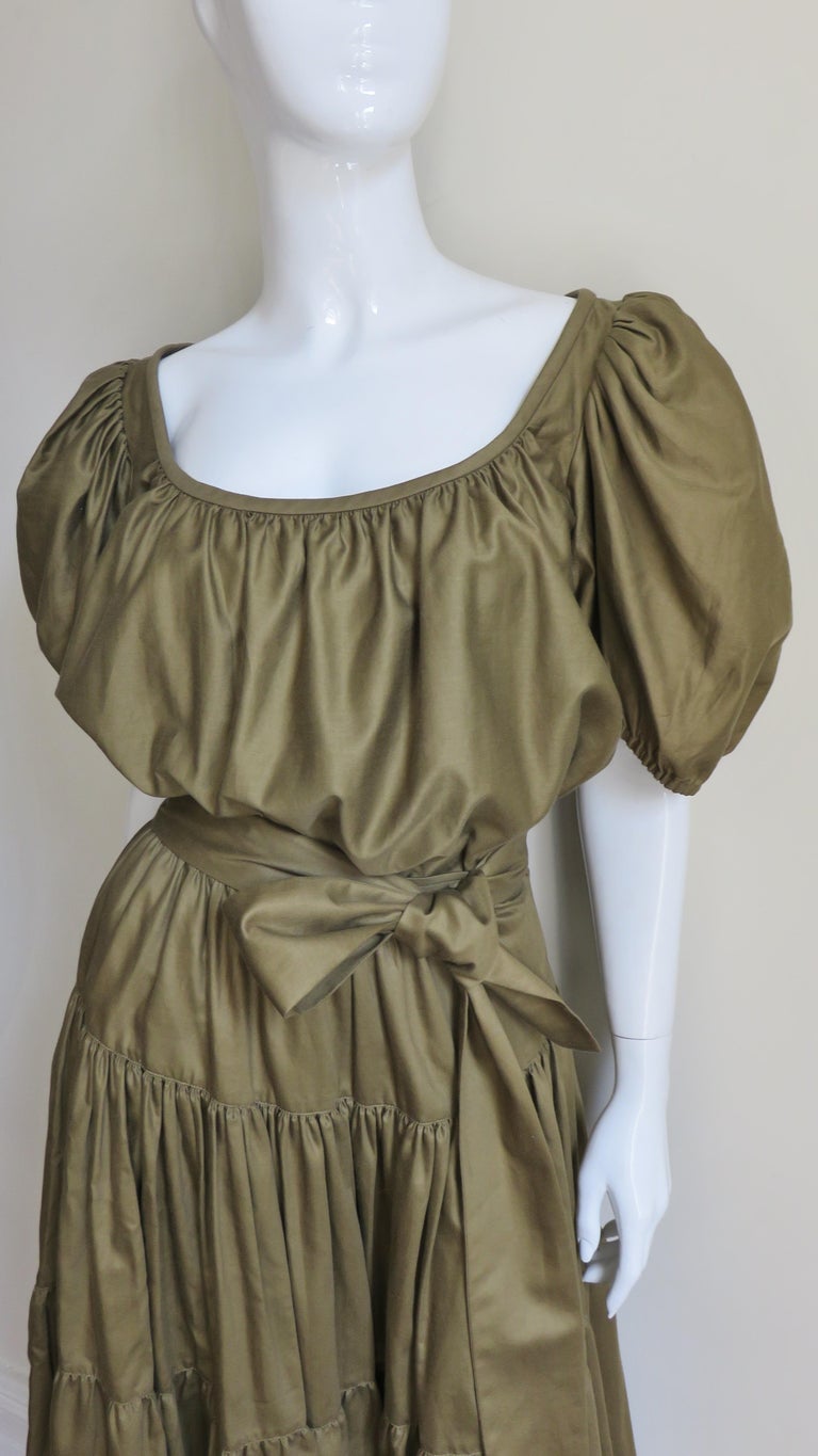1970s Yves Saint Laurent Peasant Ruffle Skirt & Top Set