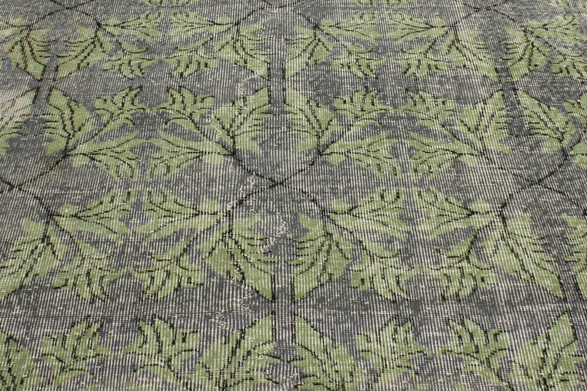 Hand-Knotted 1960's Zeki Muren Distressed Turkish Sivas Rug with Modern Style For Sale