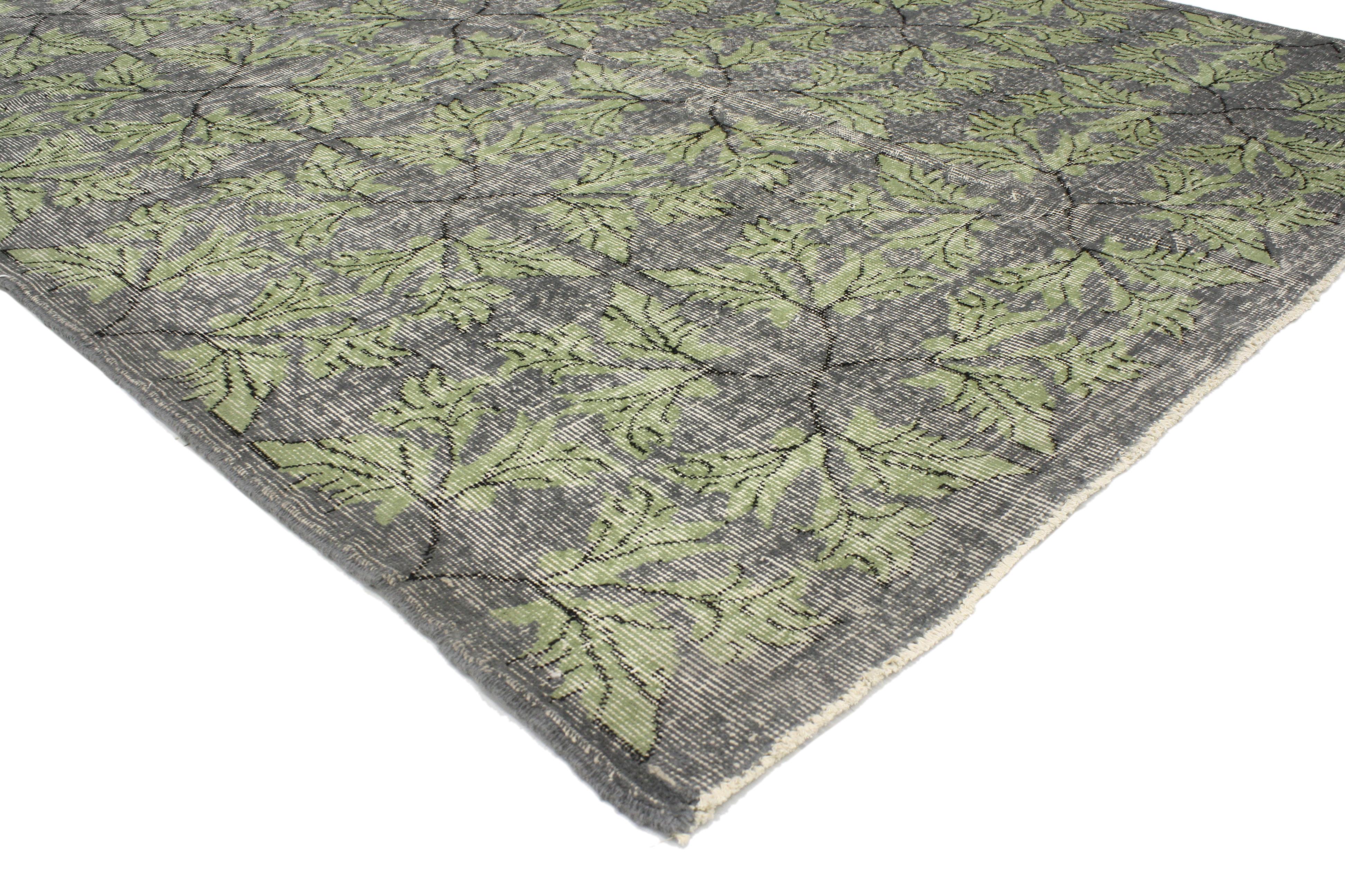 Wool 1960's Zeki Muren Distressed Turkish Sivas Rug with Modern Style For Sale