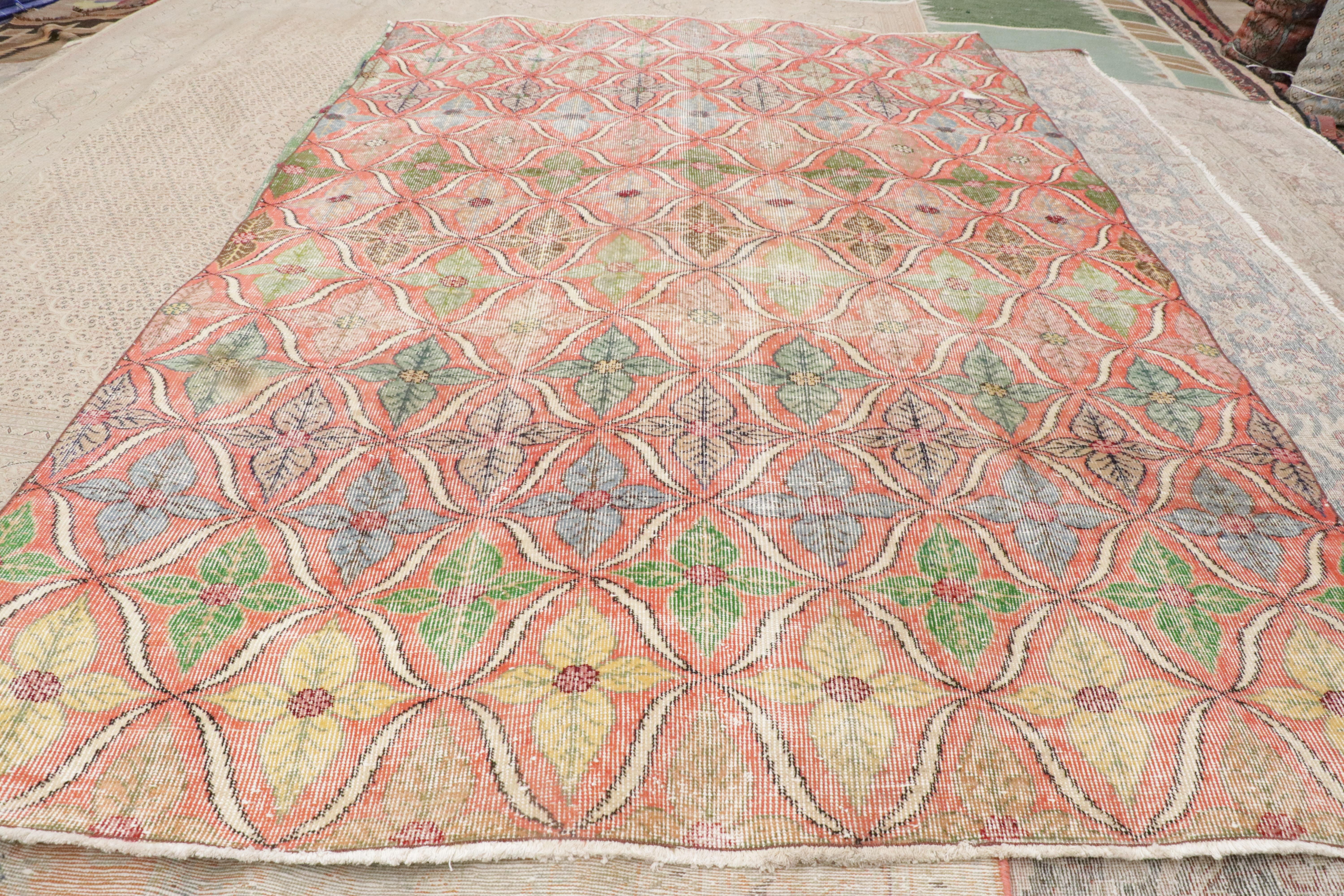 Tapis turc Sivas Zeki Muren des années 1960 avec style moderne en vente 1