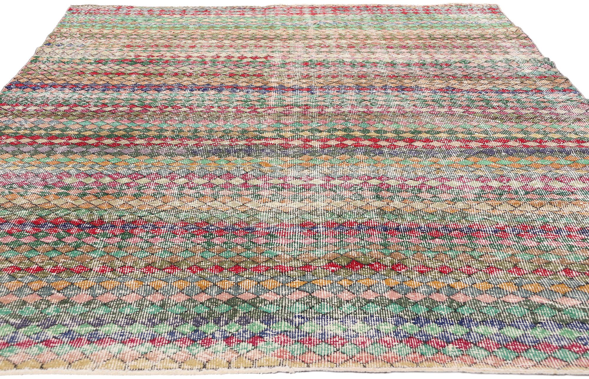 Mid-Century Modern 1960's Zeki Muren Turkish Sivas Rug with Modern Style For Sale