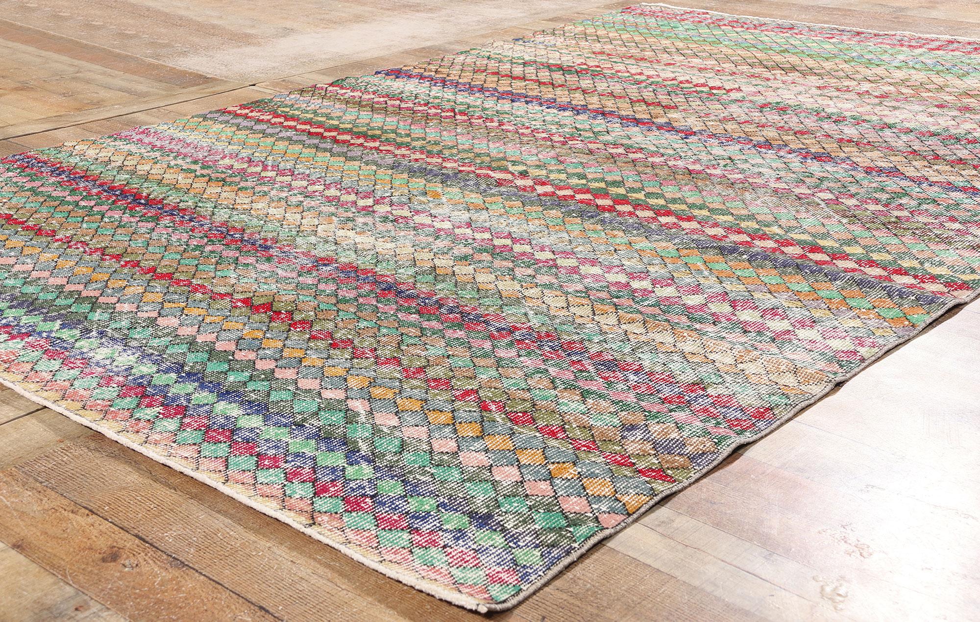 Wool 1960's Zeki Muren Turkish Sivas Rug with Modern Style For Sale