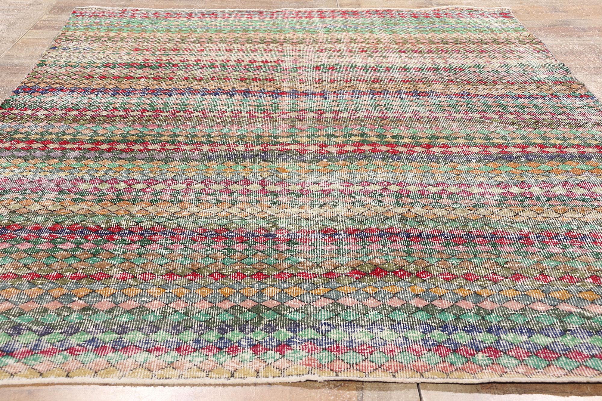 1960's Zeki Muren Turkish Sivas Rug with Modern Style For Sale 1