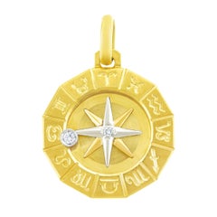 1960s Zodiac Motif Gold Pendant Vintage 1960s Zodiac Motif Gold Pendant