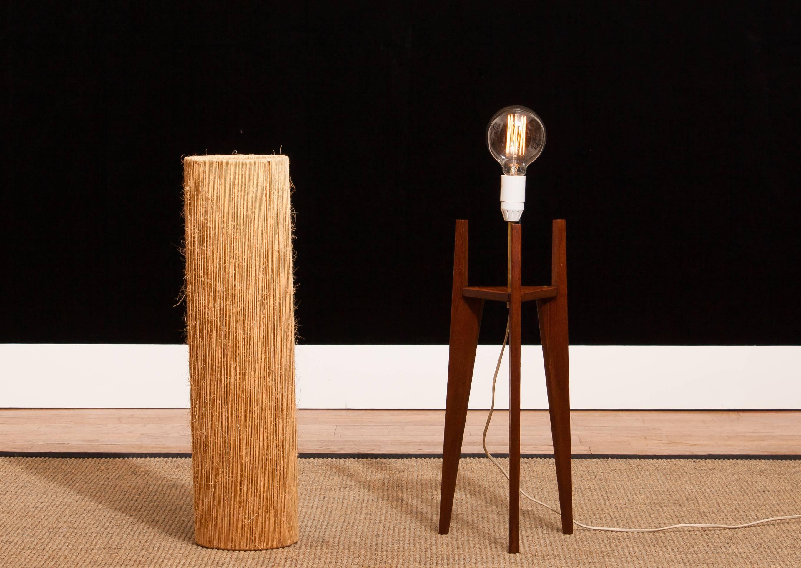 Mid-20th Century 1960s, Teak and Rope Floor Lamp by Fog & Mørup Denmark