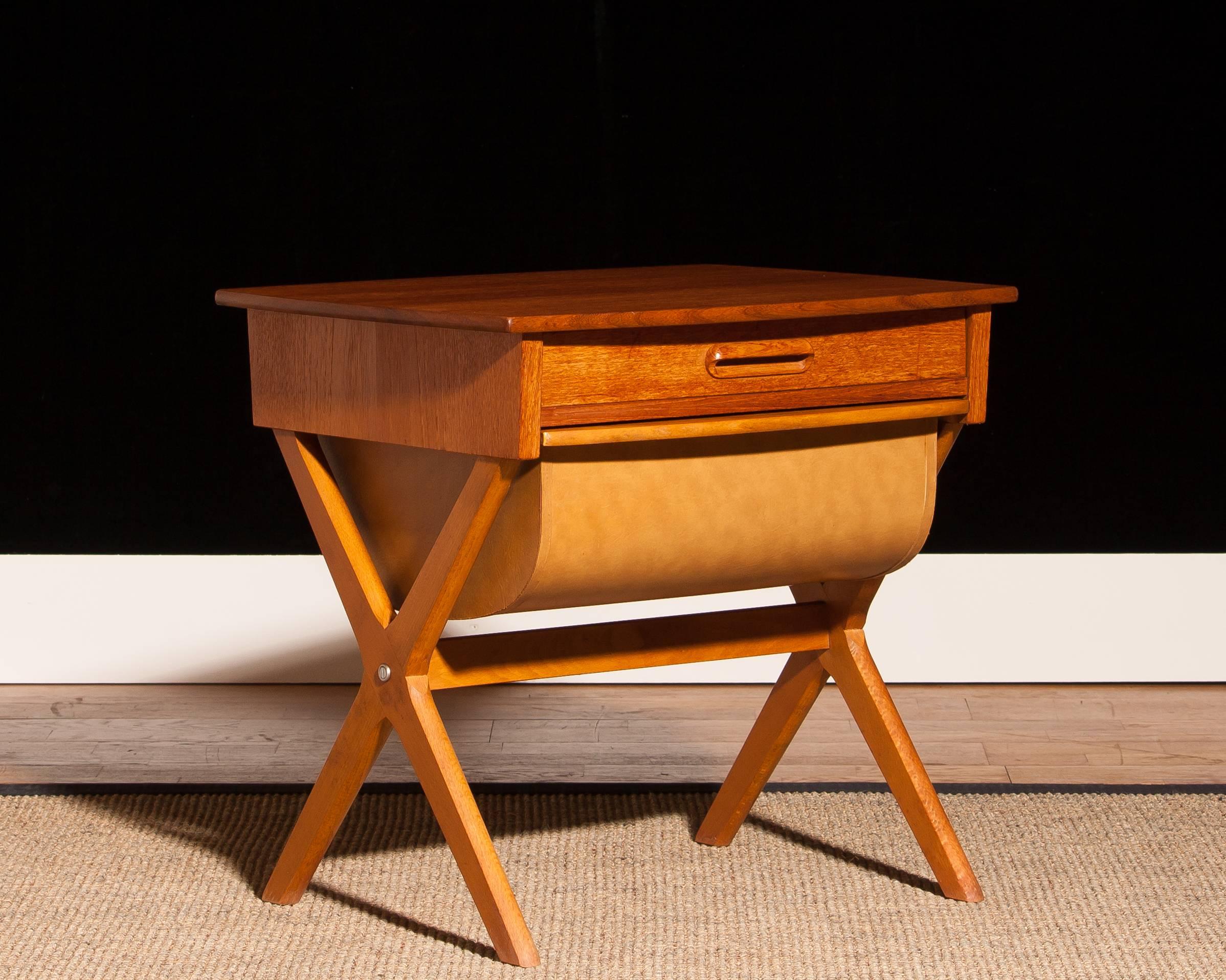 Mid-20th Century 1960s, Teak Sewing, Side Table from Sweden