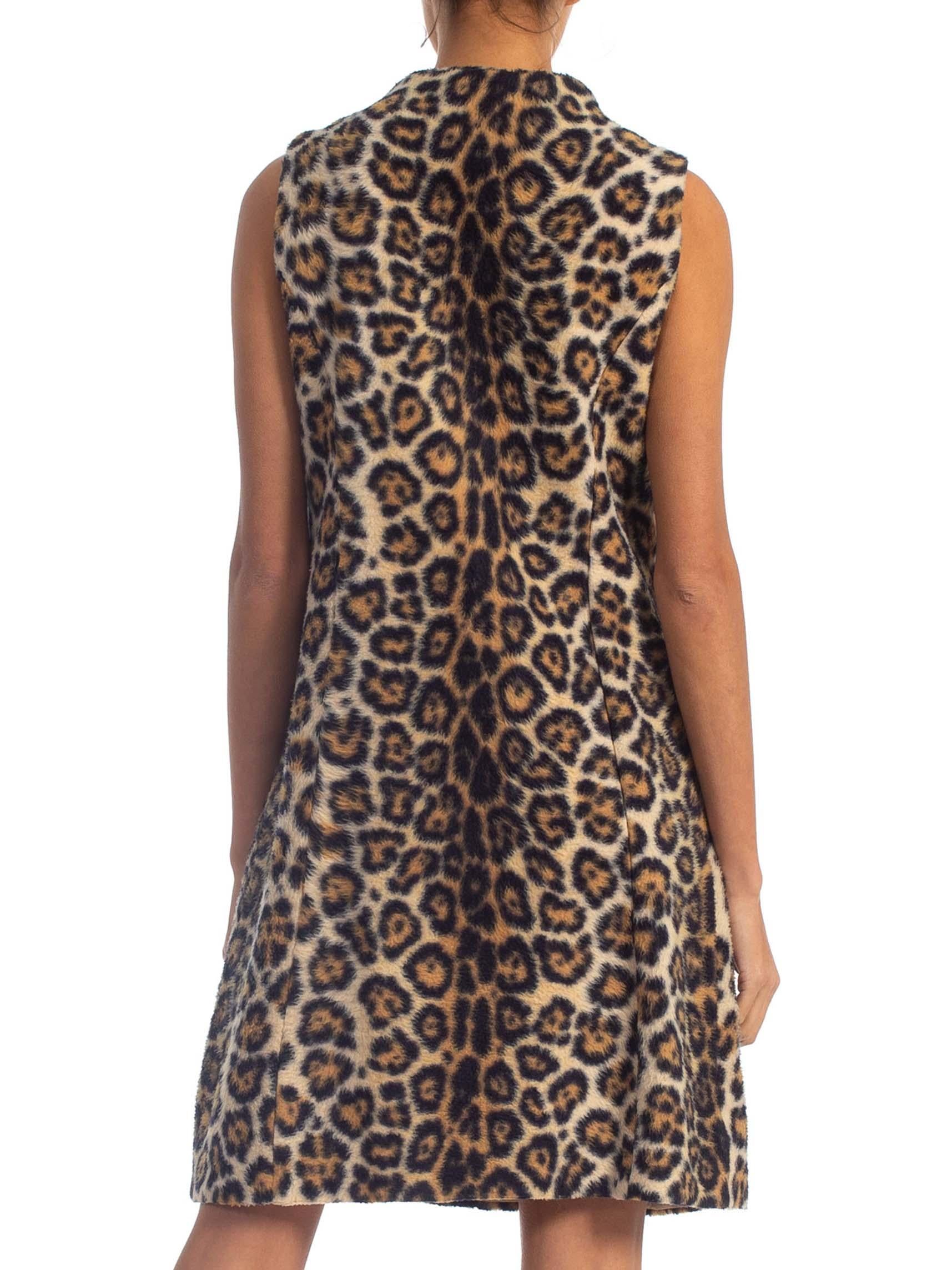 1960S Acrylic Blend Faux Fur Leopard Dress For Sale 1