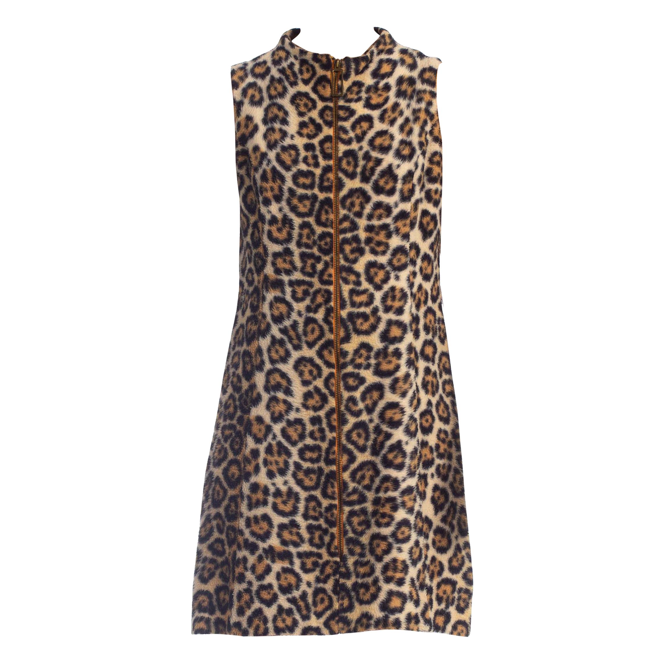 1960S Acrylic Blend Faux Fur Leopard Dress For Sale