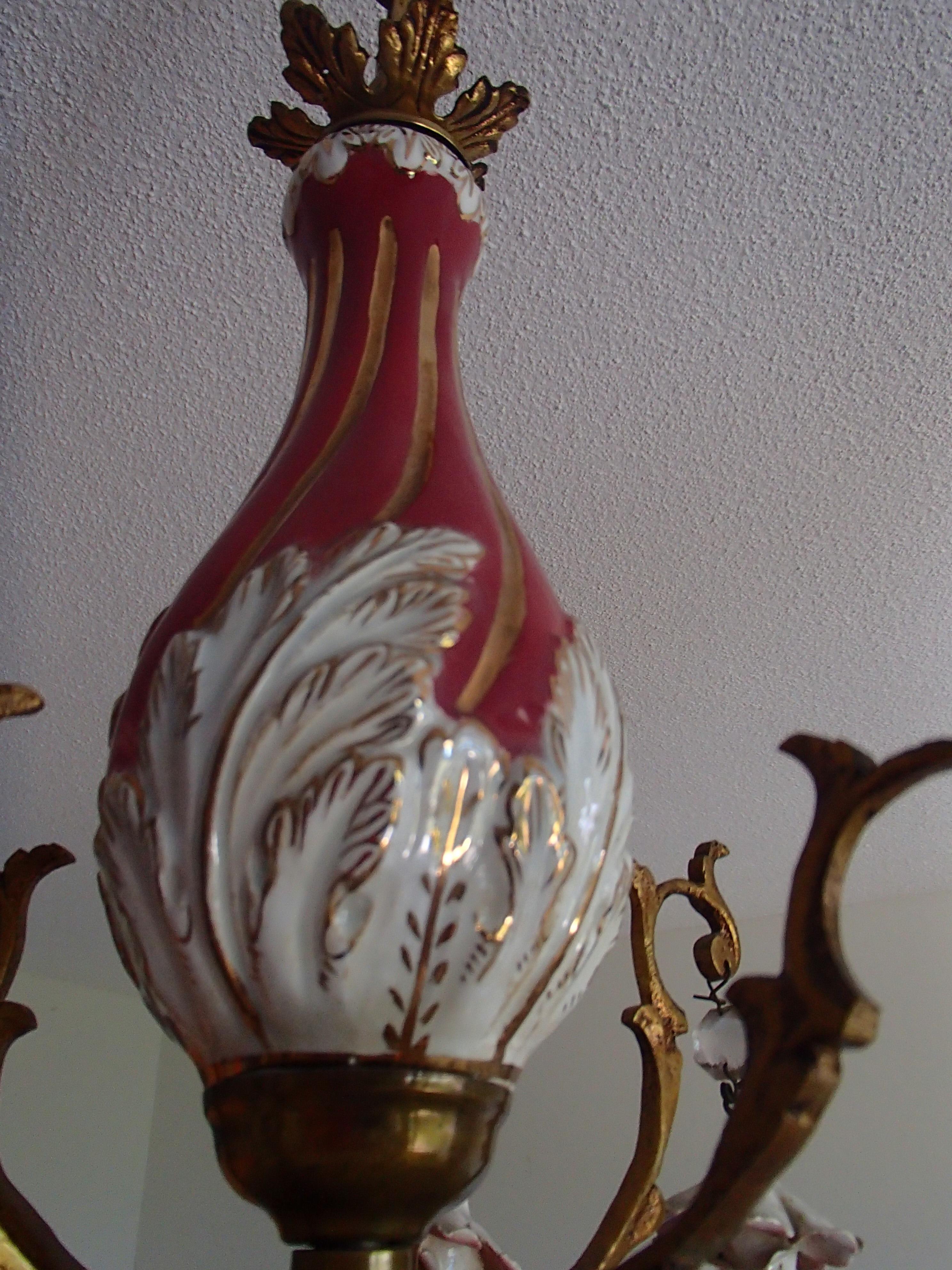 porcelain chandelier roses
