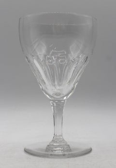 1961-1982 Belgian Set of Six Val. St. Lambert Riviera Pattern Goblets