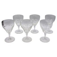 1961-1982 Belgian Set of Six Val. St. Lambert Riviera Pattern Goblets