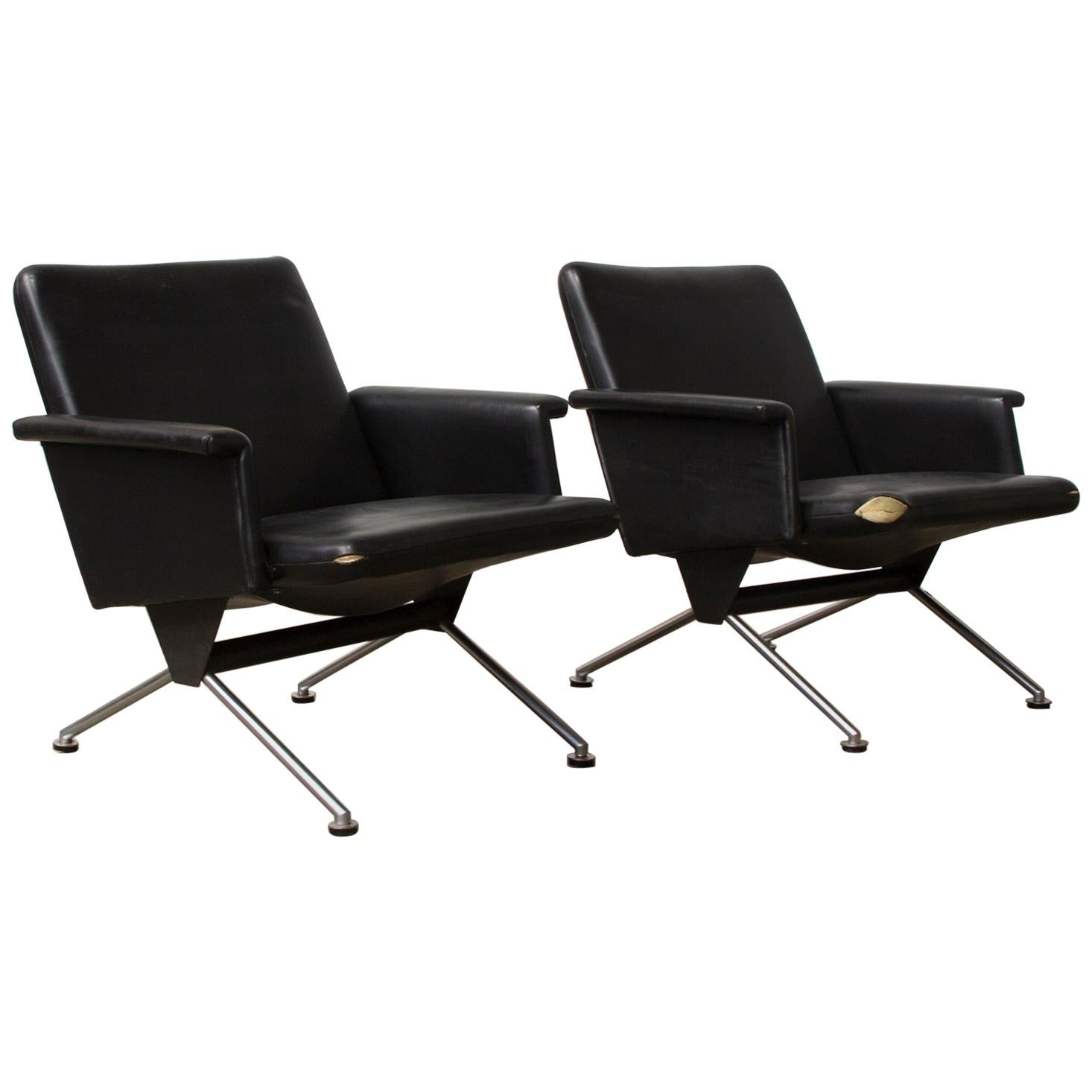 1961, Andre Cordemeyer for Gispen, Set of Two Midcentury Dutch Easy Chairs 1432 For Sale