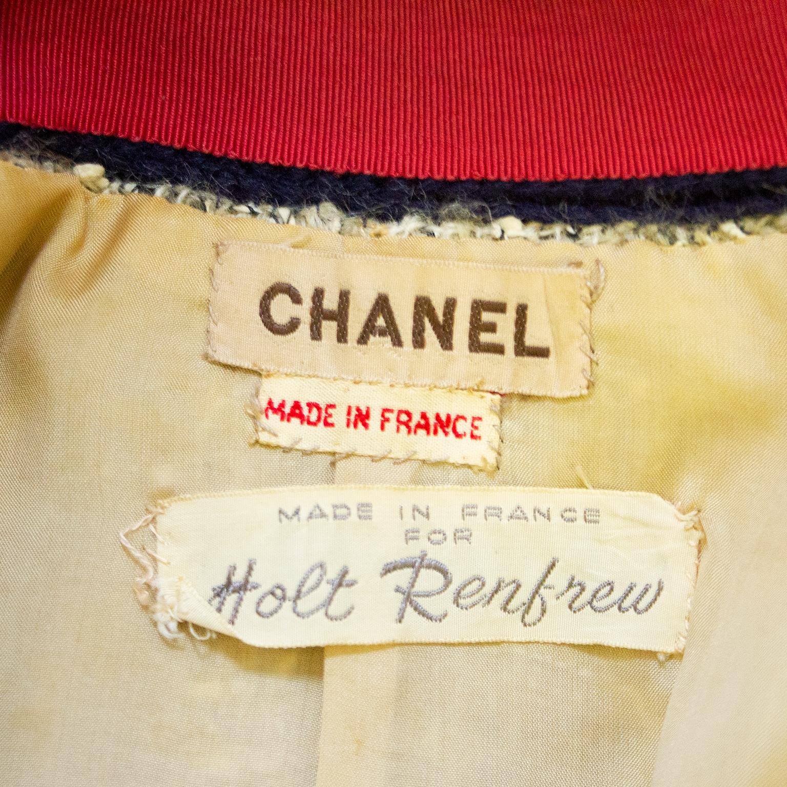 1961 Chanel Haute Couture Iconic Skirt Suit For Sale 4