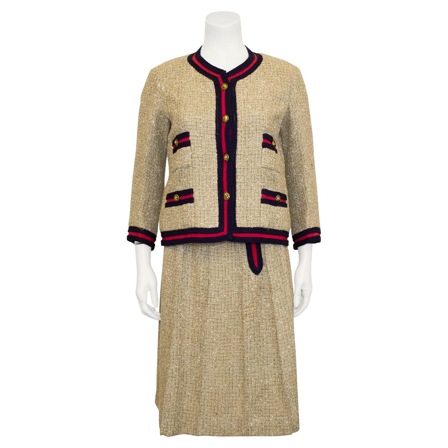 1961 Chanel Haute Couture Iconic Skirt Suit For Sale at 1stDibs