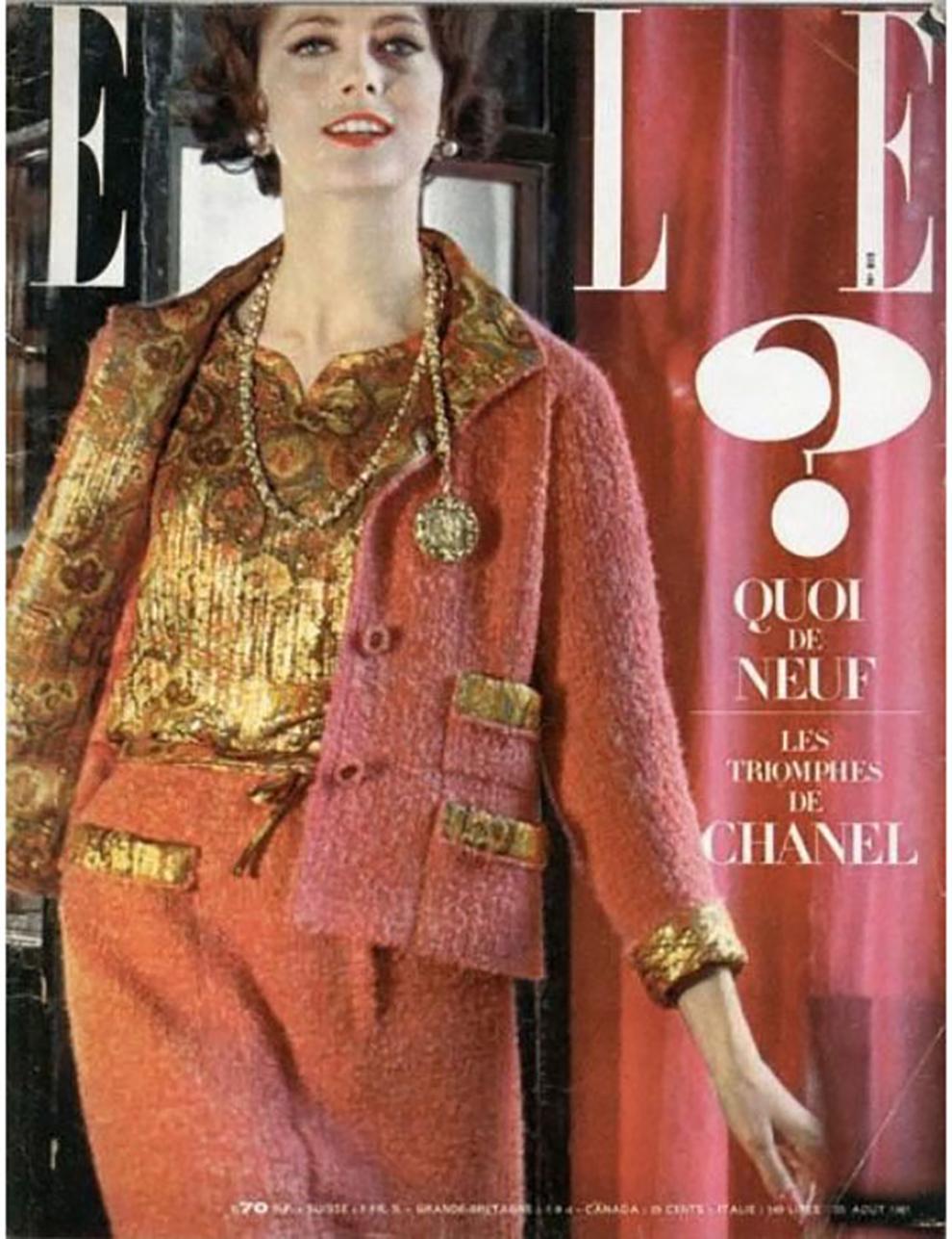 Chanel Haute Couture, couvertures Vogue et Elle 1961 Bon état - En vente à Paris, FR