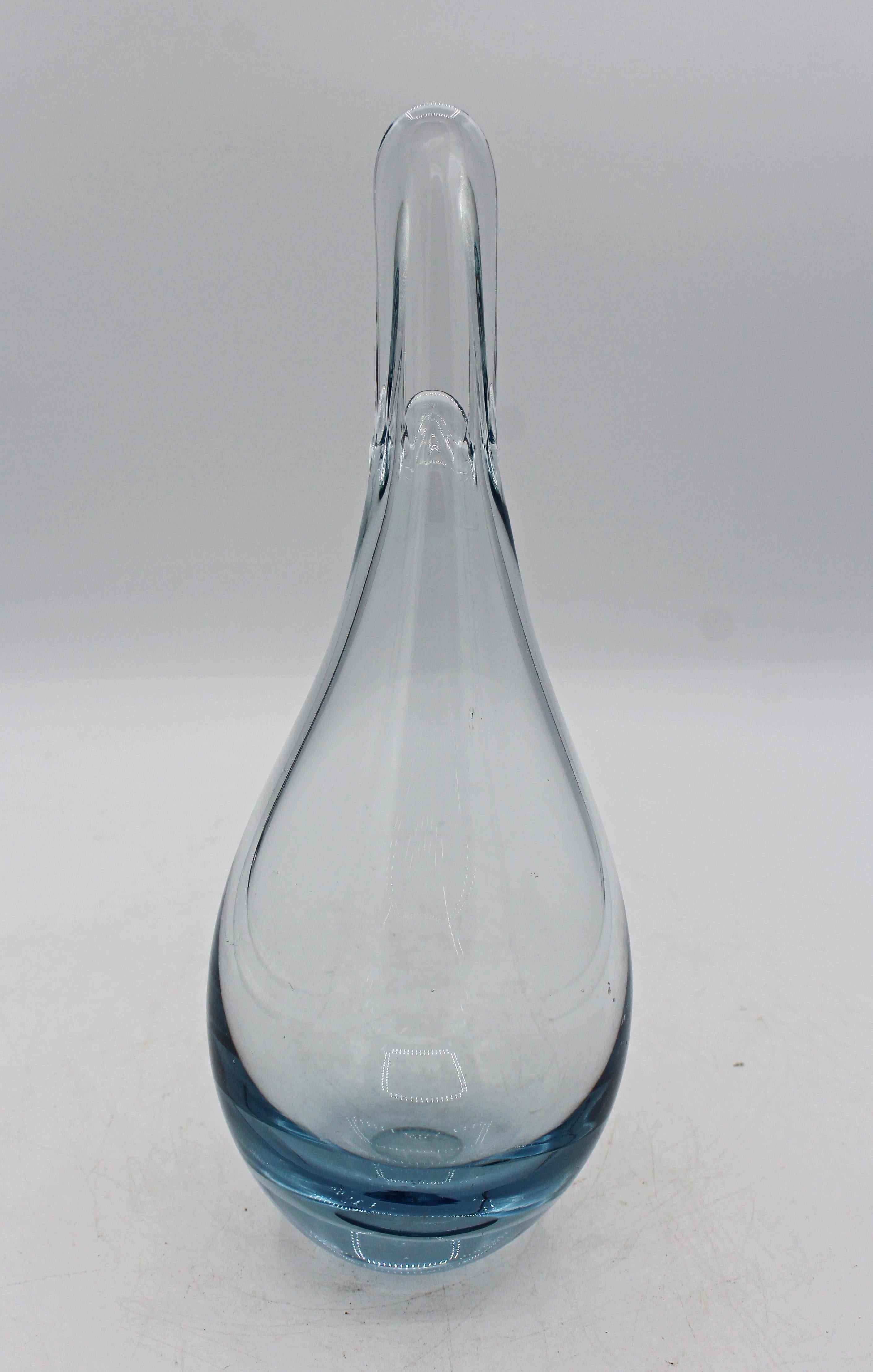 Danese 1961 Vaso danese in vetro blu Holmegaard 