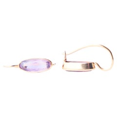 1961 Finish-Ohrringe Amethyst Massiv 14 Gold / 1,7gr Amethyst Massiv