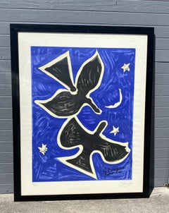1961 Georges Braque "Deux Oiseaux" Original Color Lithograph