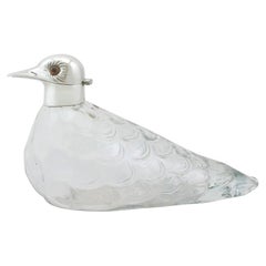 1961 Glass and Sterling Silver Mounted Bird Claret Jug by Asprey & Co. Ltd.