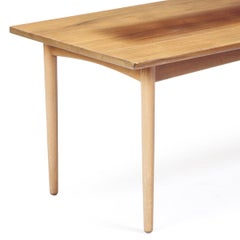 1961 Harbo Sølvsten Solid Wood Coffee Table with tapered legs