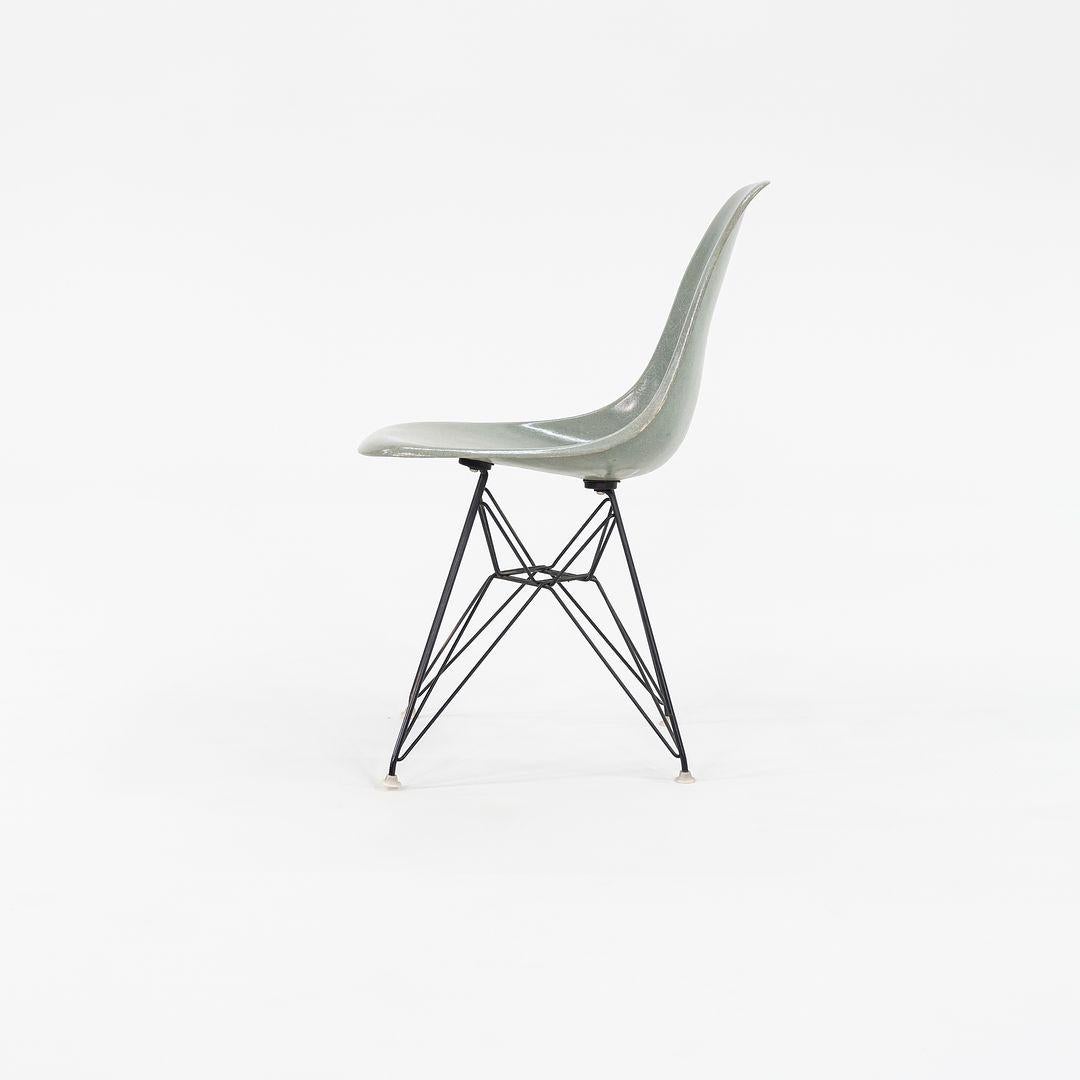 Steel 1961 Herman Miller Eames Fiberglass DSR Side Shell Dining Chair with Eiffel Base