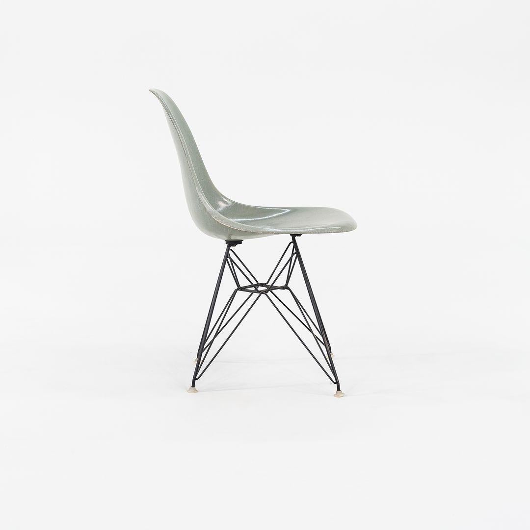 1961 Herman Miller Eames Fiberglass DSR Side Shell Dining Chair with Eiffel Base 1