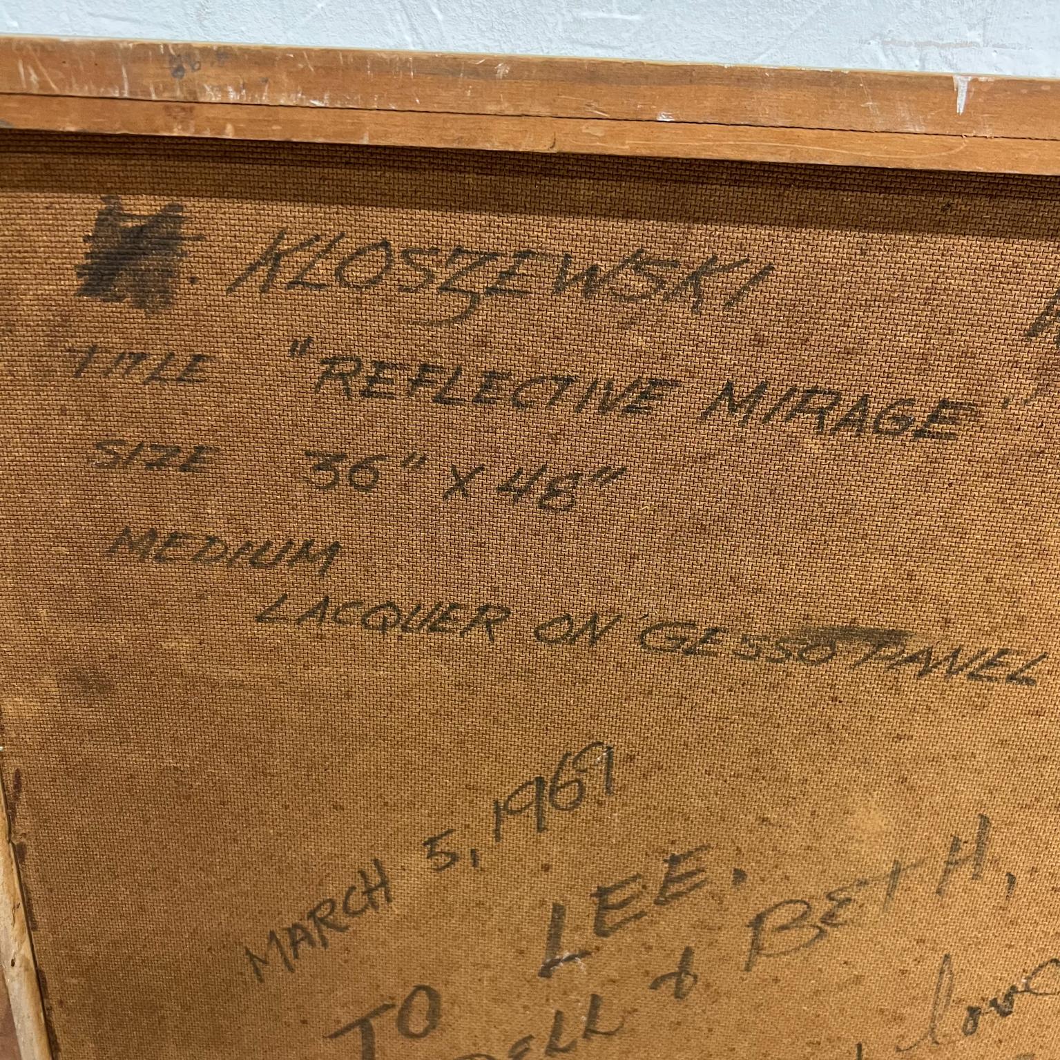 1961 Moderne Kunst Reflective Mirage Eugene Kloszewski Abstraktes Gemälde im Angebot 8