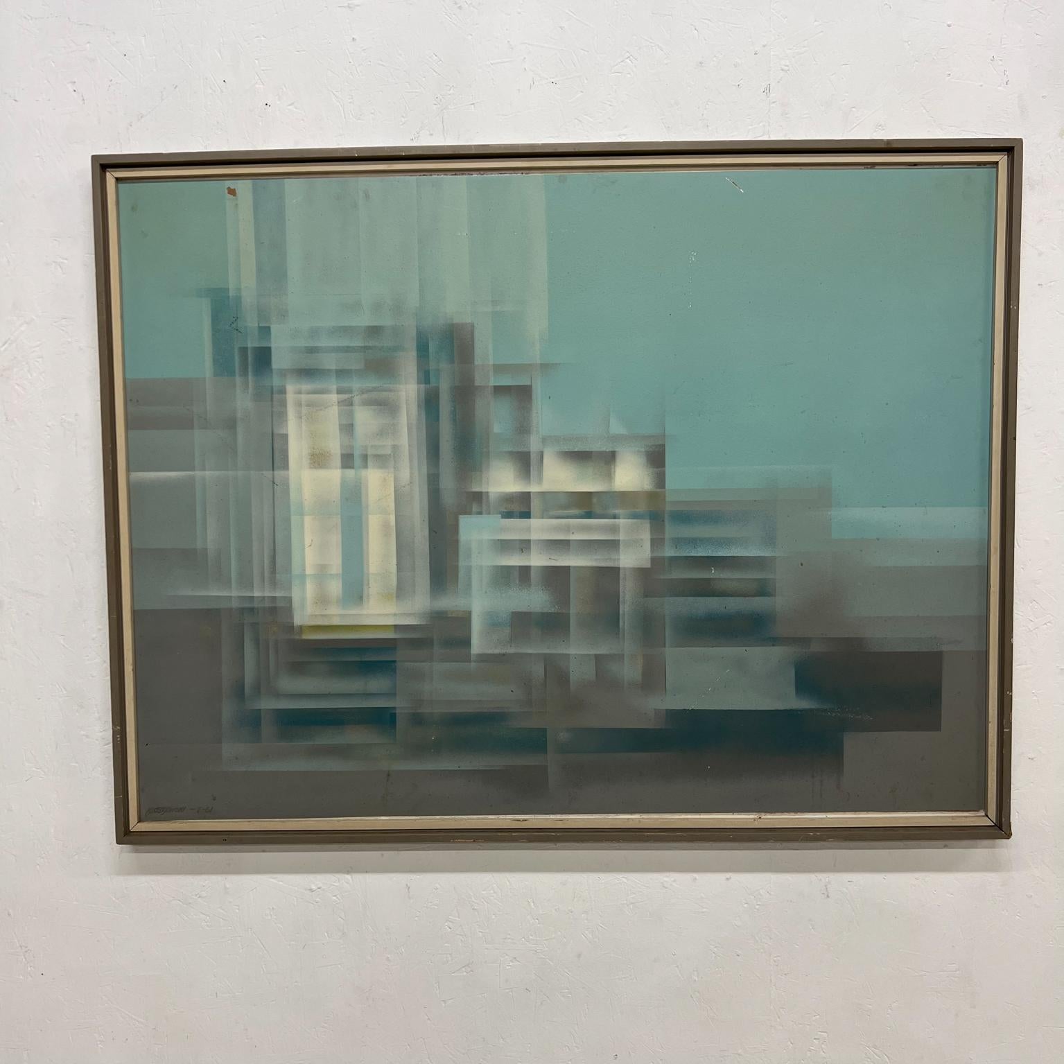 1961 Modern Art Fabulous Reflective Mirage Eugene Kloszewski Abstract Painting.
Eugene Kloszewski, Medium Lack auf Platte.
Eugene Kloszewski studierte am Cleveland Institute of Art und an der Yale University bei Josef Albers, der ihm ein