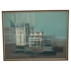 1961 Modern Art Reflective Mirage Eugene Kloszewski Abstract Painting