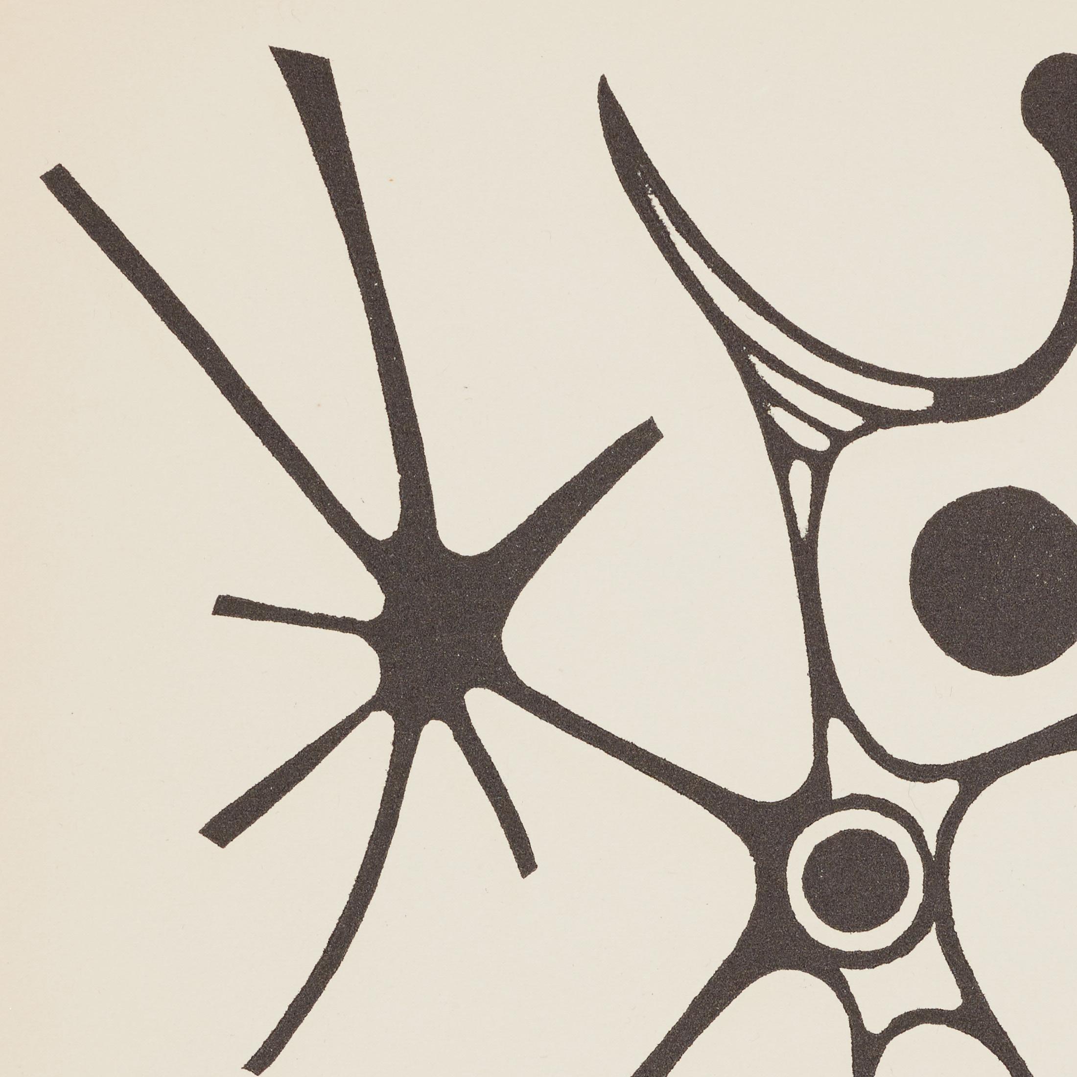 1961 Moisès Villèlia Linocut — “Aumun”, No. 89/100, Illustrating a Poem in vendita 3