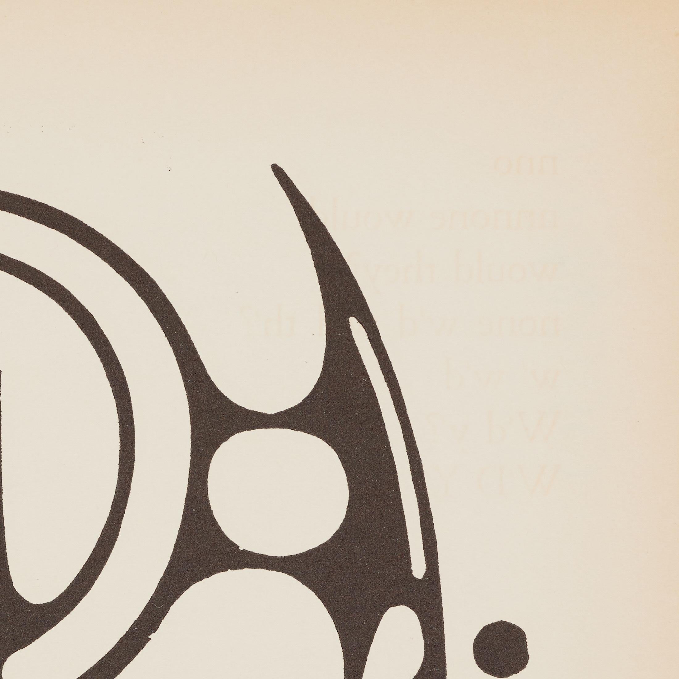 1961 Moisès Villèlia Linocut — “Aumun”, No. 89/100, Illustrating a Poem in vendita 3
