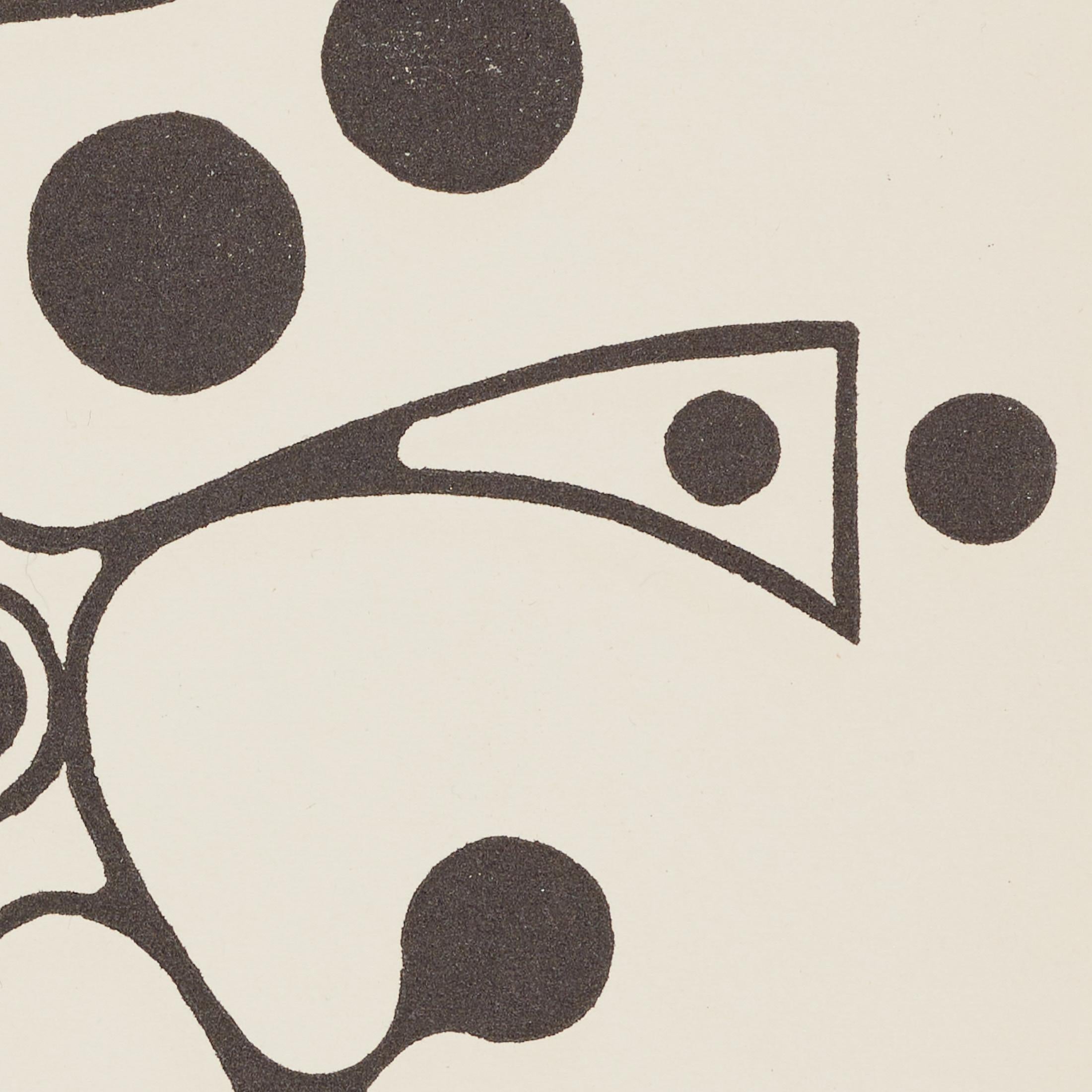 1961 Moisès Villèlia Linocut — “Aumun”, No. 89/100, Illustrating a Poem in vendita 4
