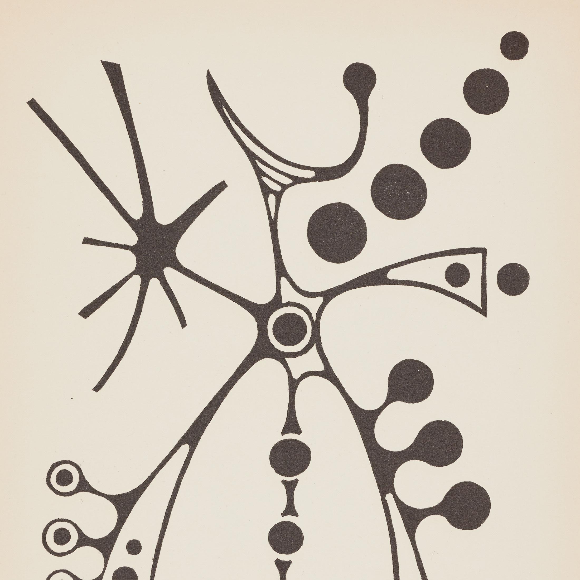 1961 Moisès Villèlia Linocut — “Aumun”, No. 89/100, Illustrating a Poem in vendita 8