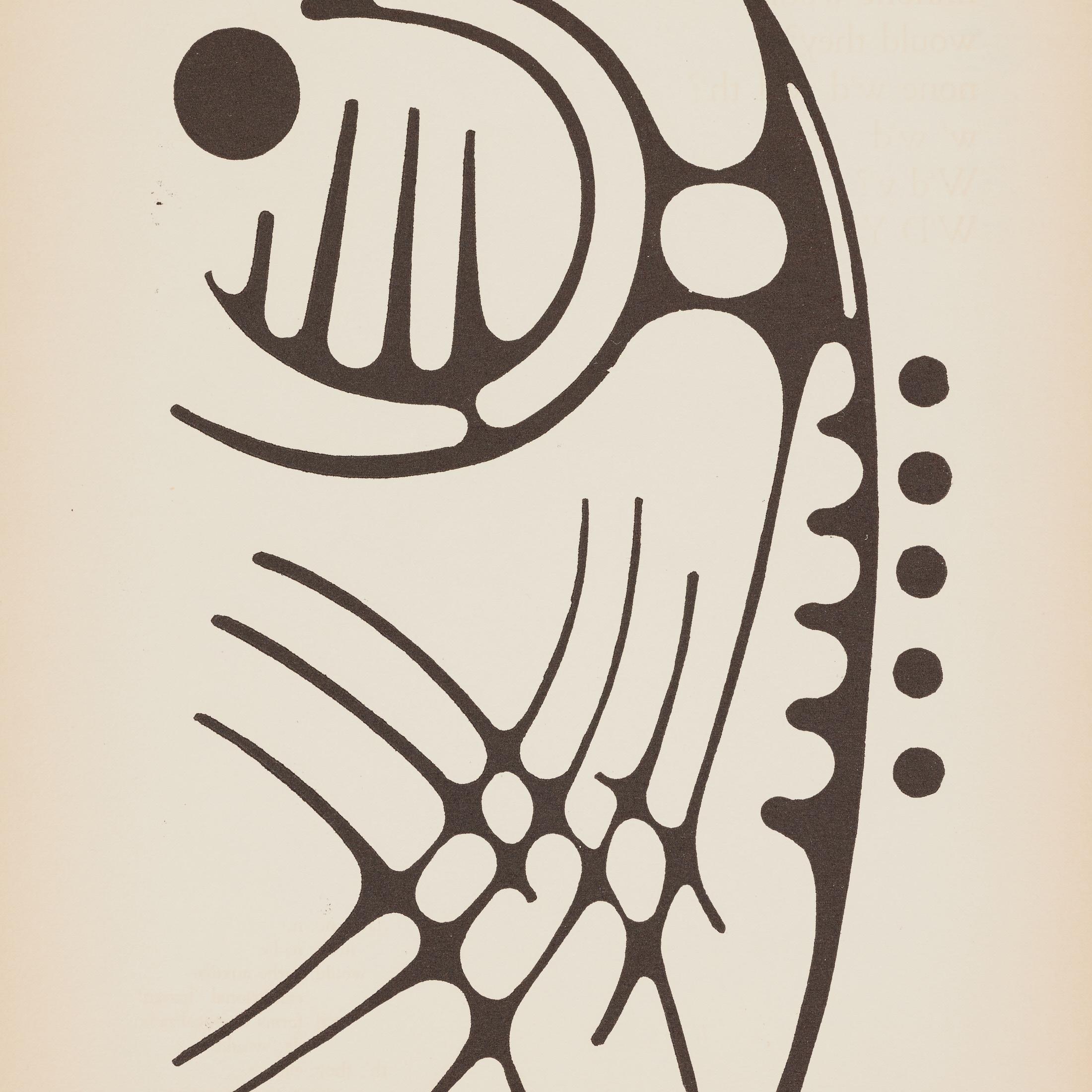 1961 Moisès Villèlia Linocut — “Aumun”, No. 89/100, Illustrating a Poem in vendita 8