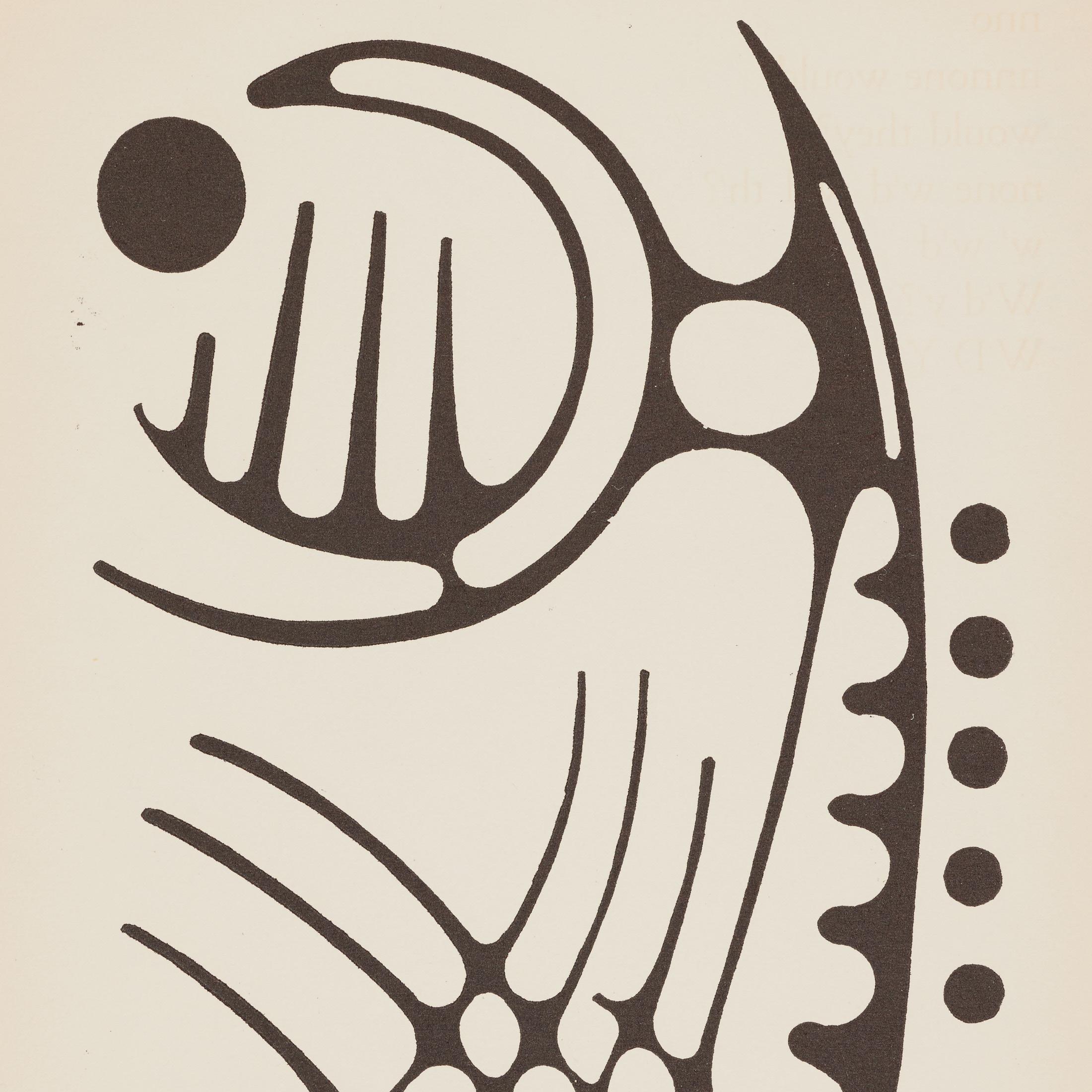 1961 Moisès Villèlia Linocut — “Aumun”, No. 89/100, Illustrating a Poem in vendita 10