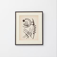 1961 Moisès Villèlia Linocut — “Aumun”, No. 89/100, Illustrating a Poem