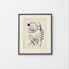 1961 Moisès Villèlia Linocut - "Aumun", No. 89/100, Illustrazione di una poesia