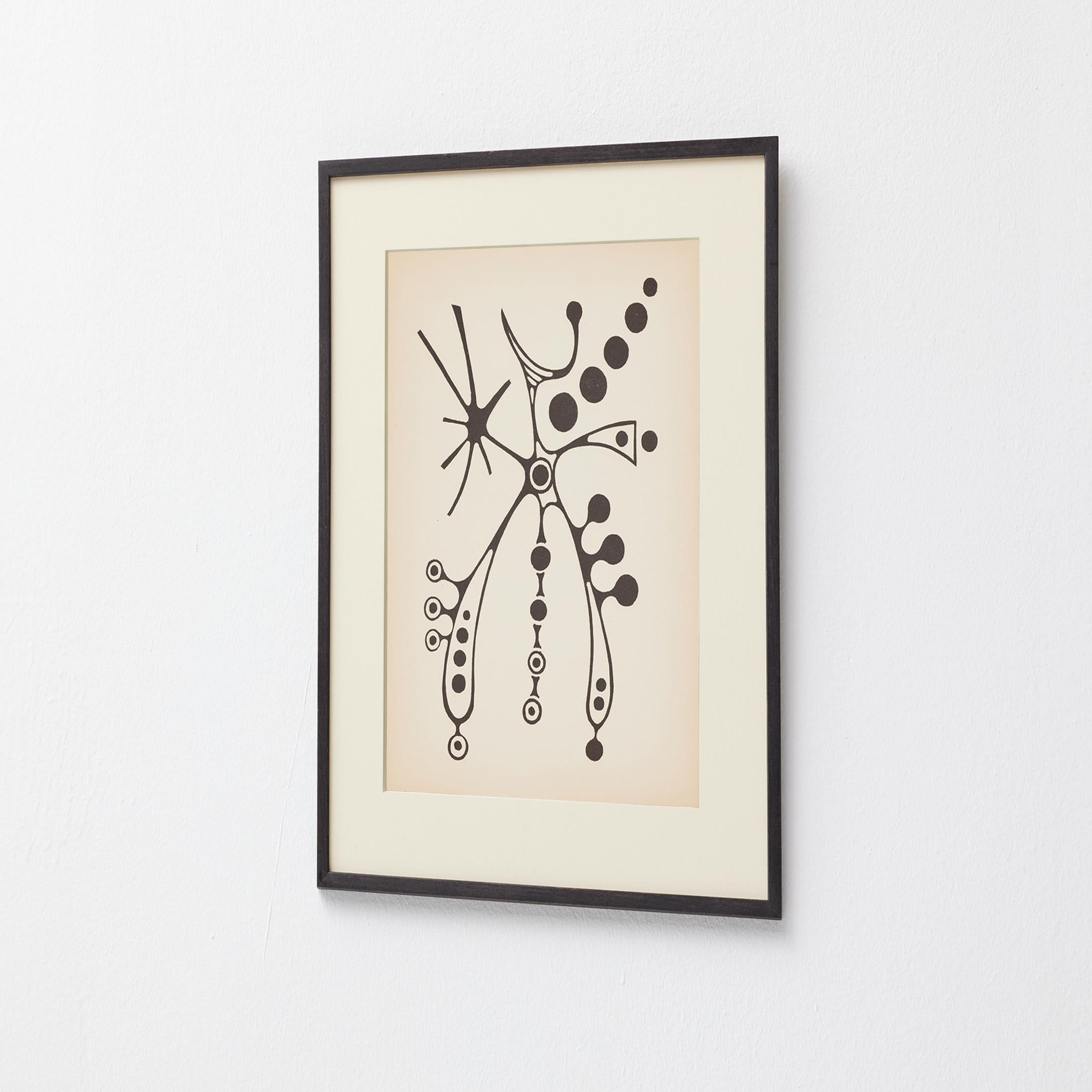 1961 Moisès Villèlia Linocut — “Aumun”, No. 89/100, Illustrating a Poem In condizioni buone in vendita a Barcelona, ES