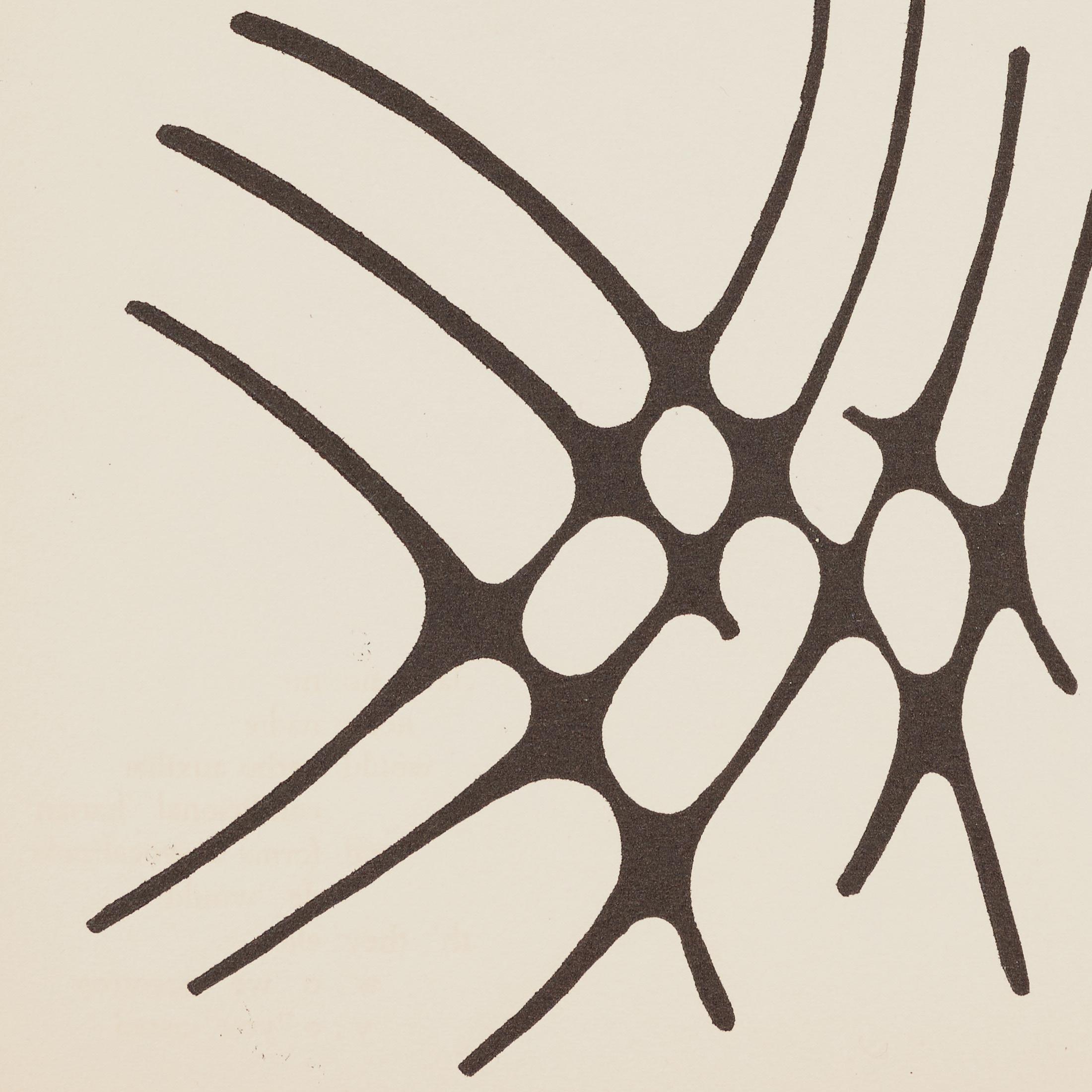 Metà XX secolo 1961 Moisès Villèlia Linocut — “Aumun”, No. 89/100, Illustrating a Poem in vendita