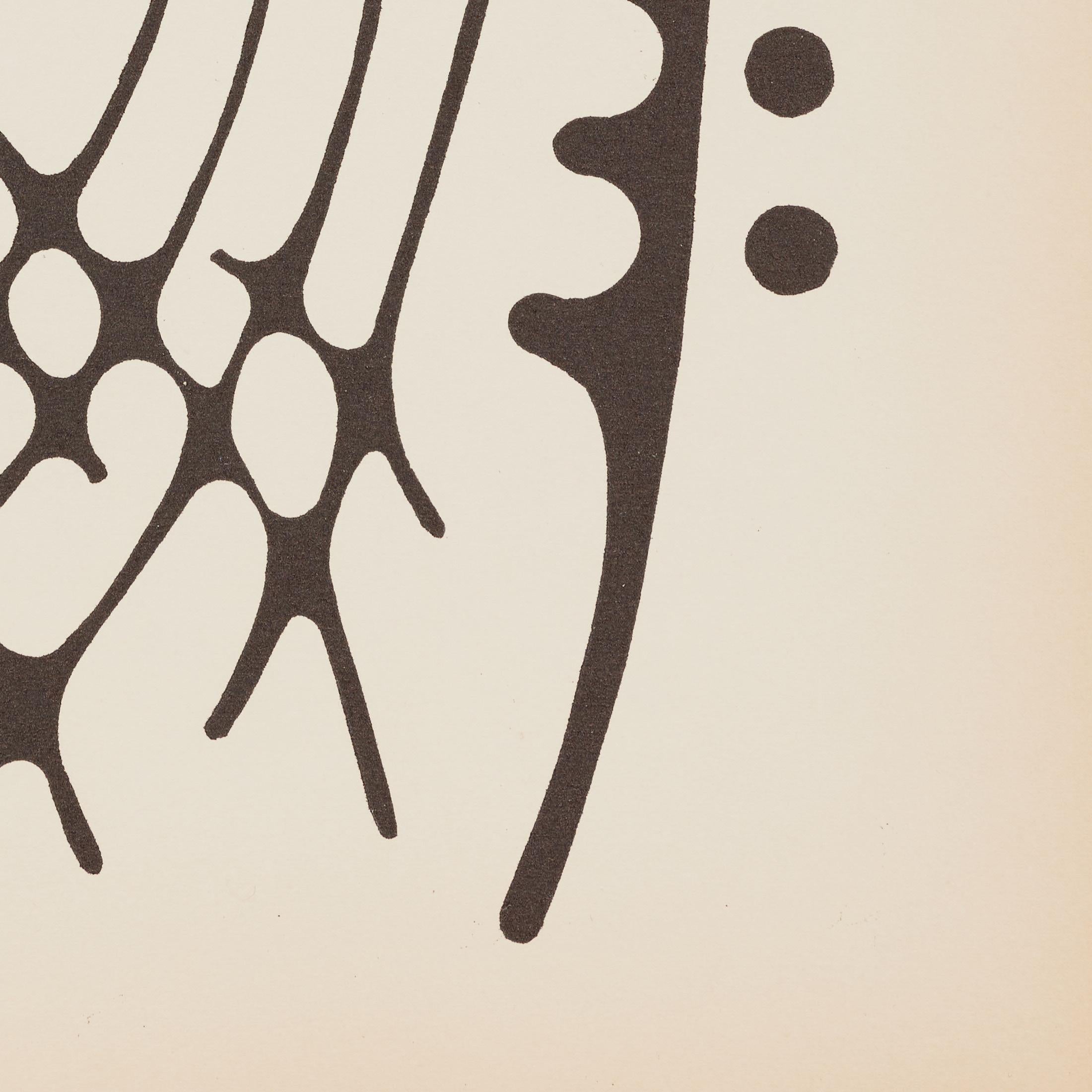 1961 Moisès Villèlia Linocut — “Aumun”, No. 89/100, Illustrating a Poem in vendita 1