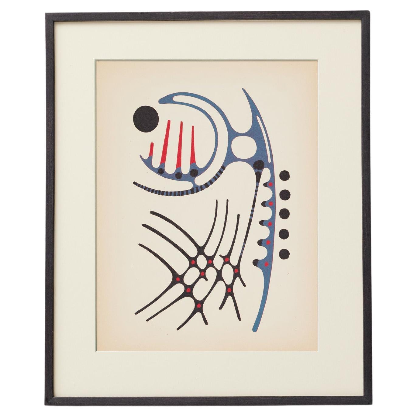 1961 Moisès Villèlia Linocut — “Aumun”, No. 89/100, Illustrating a Poem