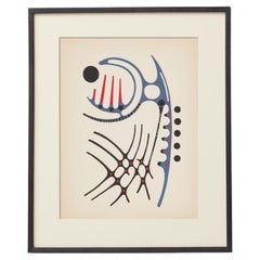 1961 Moisès Villèlia Linocut — “Aumun”, No. 89/100, Illustrating a Poem