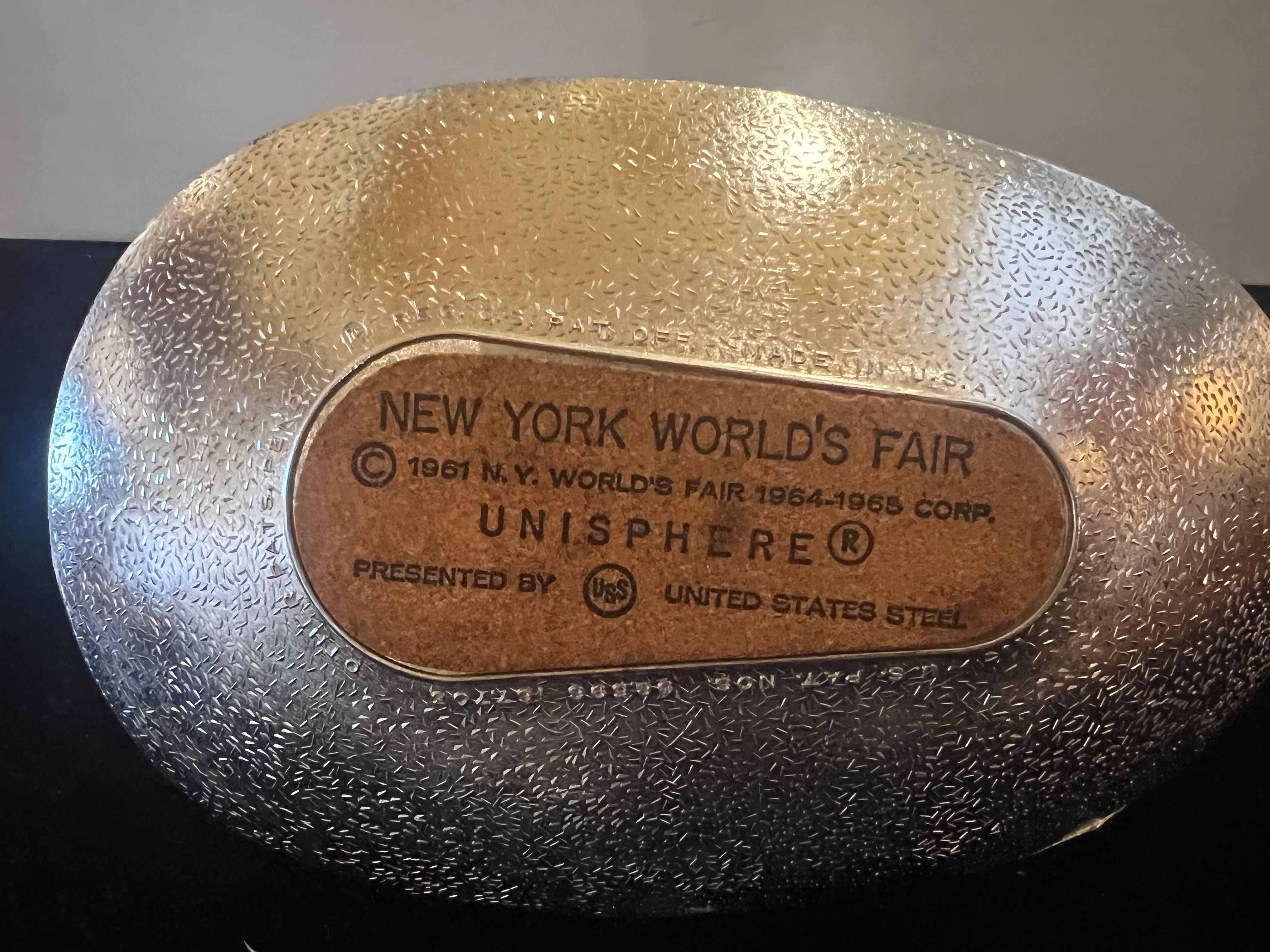 1961 New York's World's Fair Unisphere Rare Collectible Metal Sculpture Souvenir 1