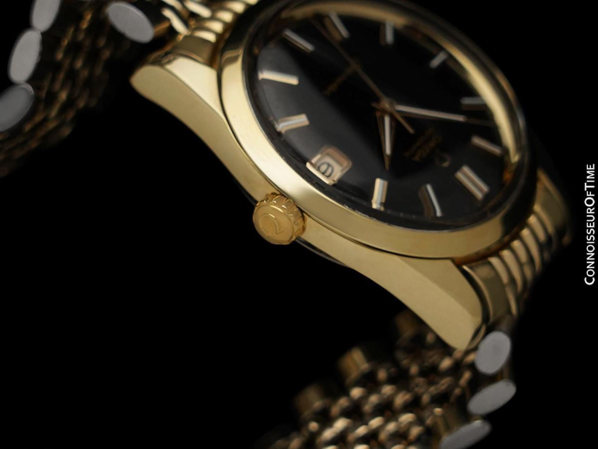 1961 OMEGA SEAMASTER Vintage Mens 14K Gold Shell Cal. 562 Watch For Sale 1